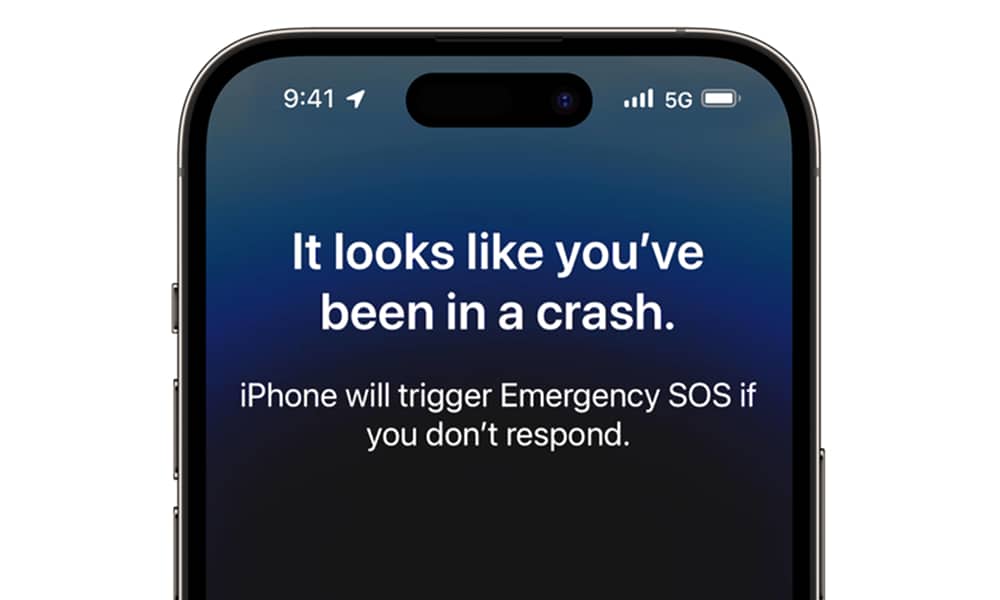 iPhone 14 Pro Crash Detection message