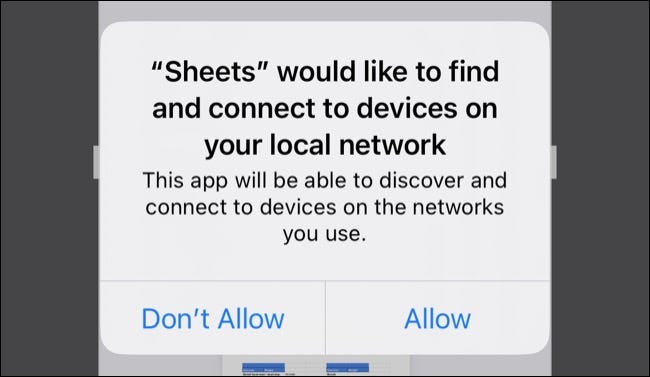 Allow app to scan your local network for devices