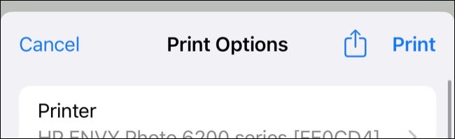 Hit "Print" to send the job to your AirPrint printer