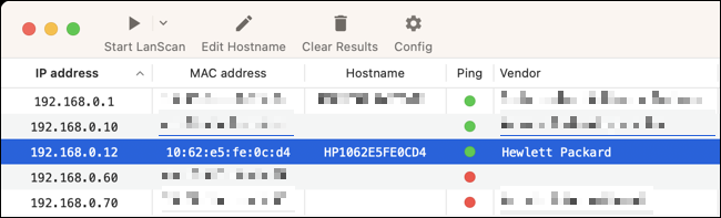 Use LanScan to find IP addresses of connected devices on the same network