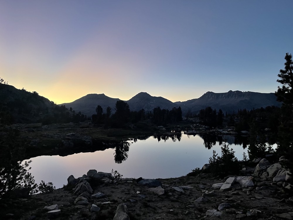 Night Mode image taken - lake, mountains, sunrise