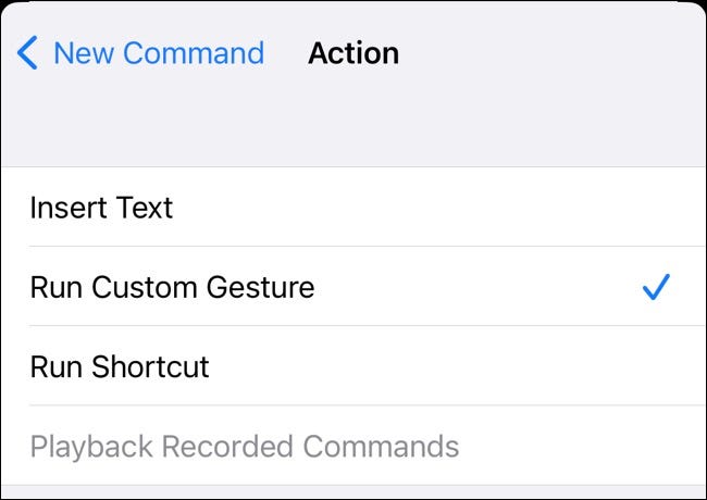 Run custom gesture using Voice Control