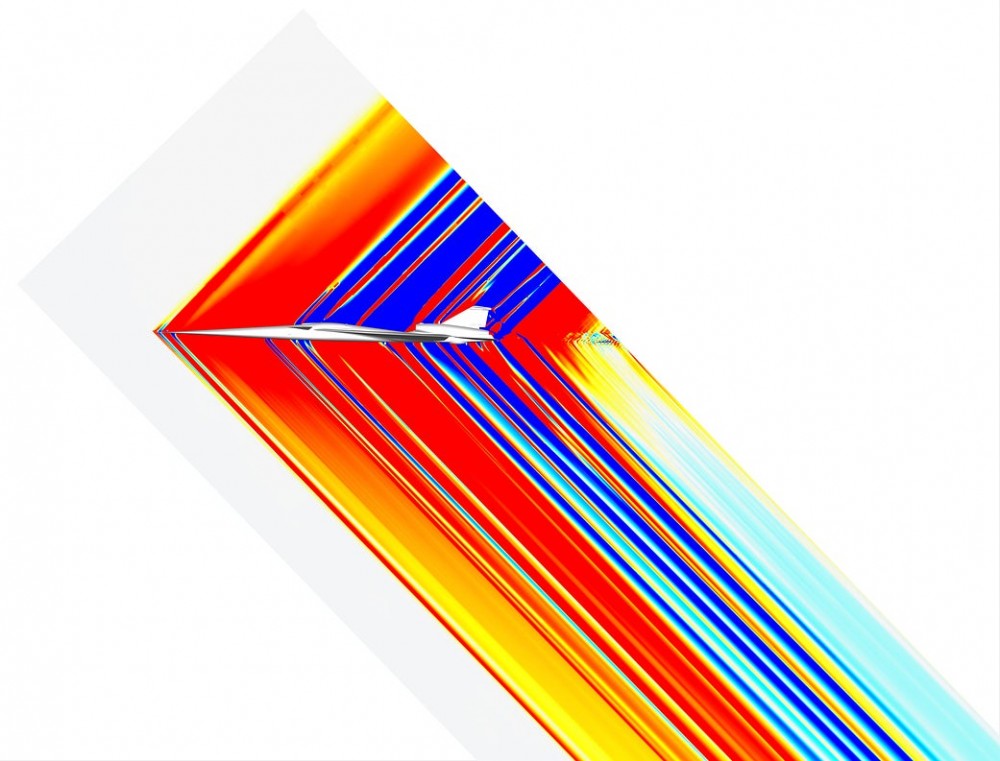 illustration of the shock waves coming off the x-59 nasa plane