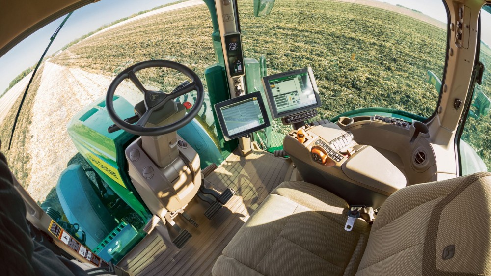 John Deere cab interior and computers