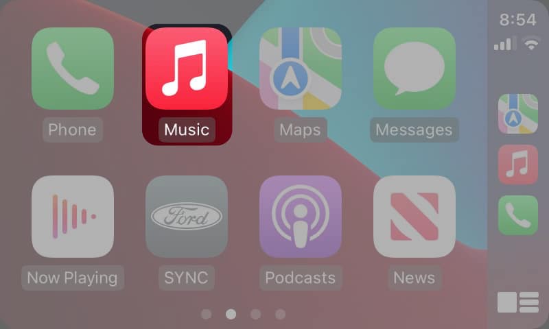 Open the Music app on your car display