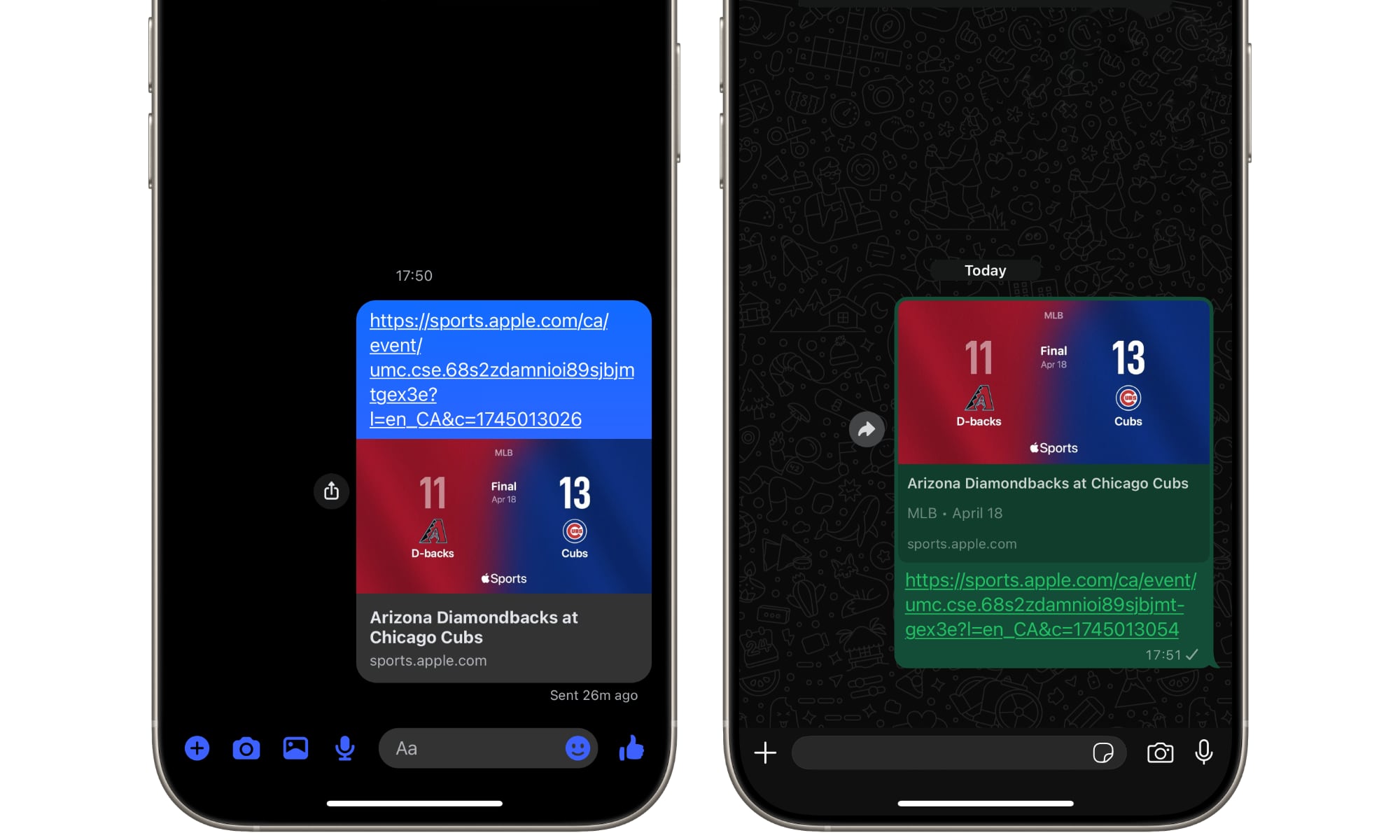 Apple Sports Game Cards Messenger WhatsApp