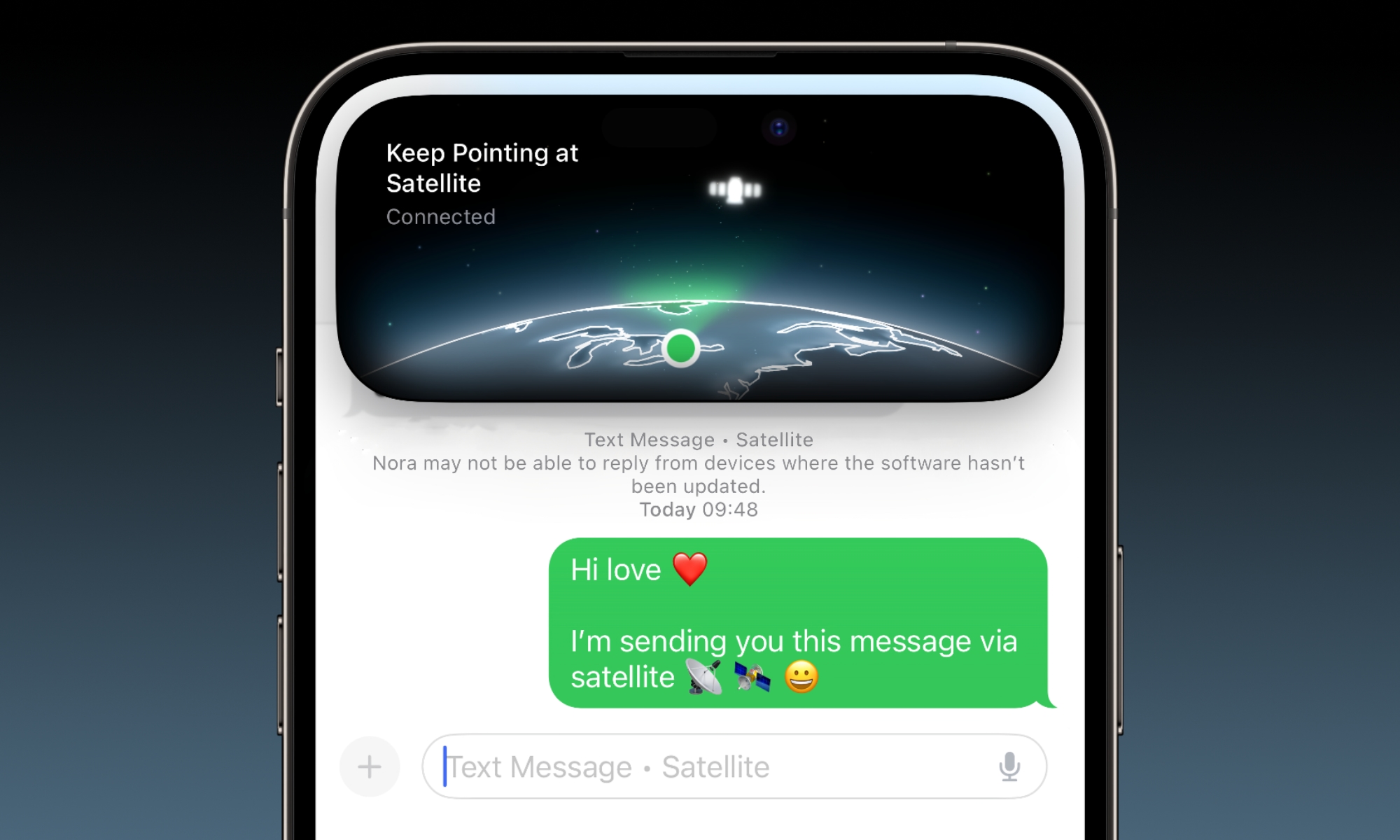 Messages via satellite hero