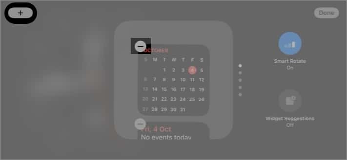 Add or Remove widgets to StandBy Mode.