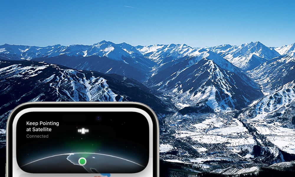 Colorado Aspen Snowmass Mountain with iPhone Satellite Communications