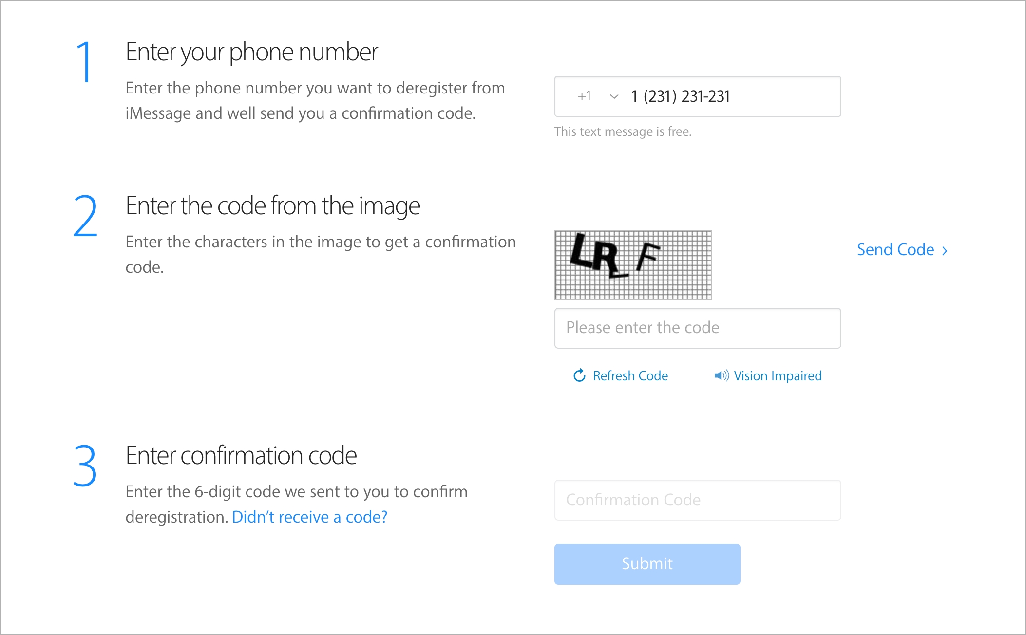 Deregister your number remotely using Apple official tool