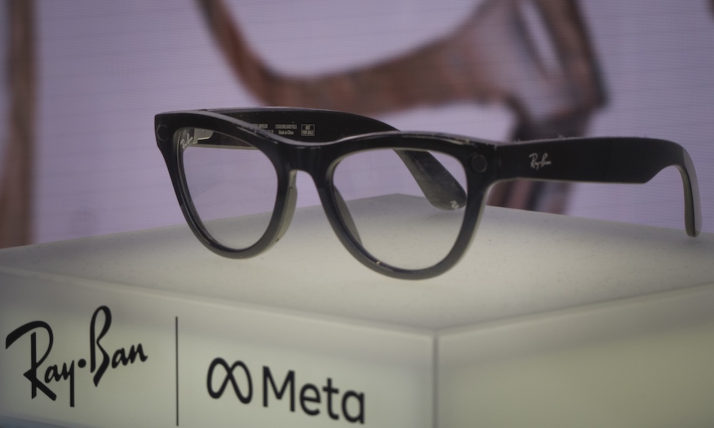 Black Ray Ban Meta, smart glasses that connected to AI take photos and videos and send messages.Milan Italy,25 August 2024