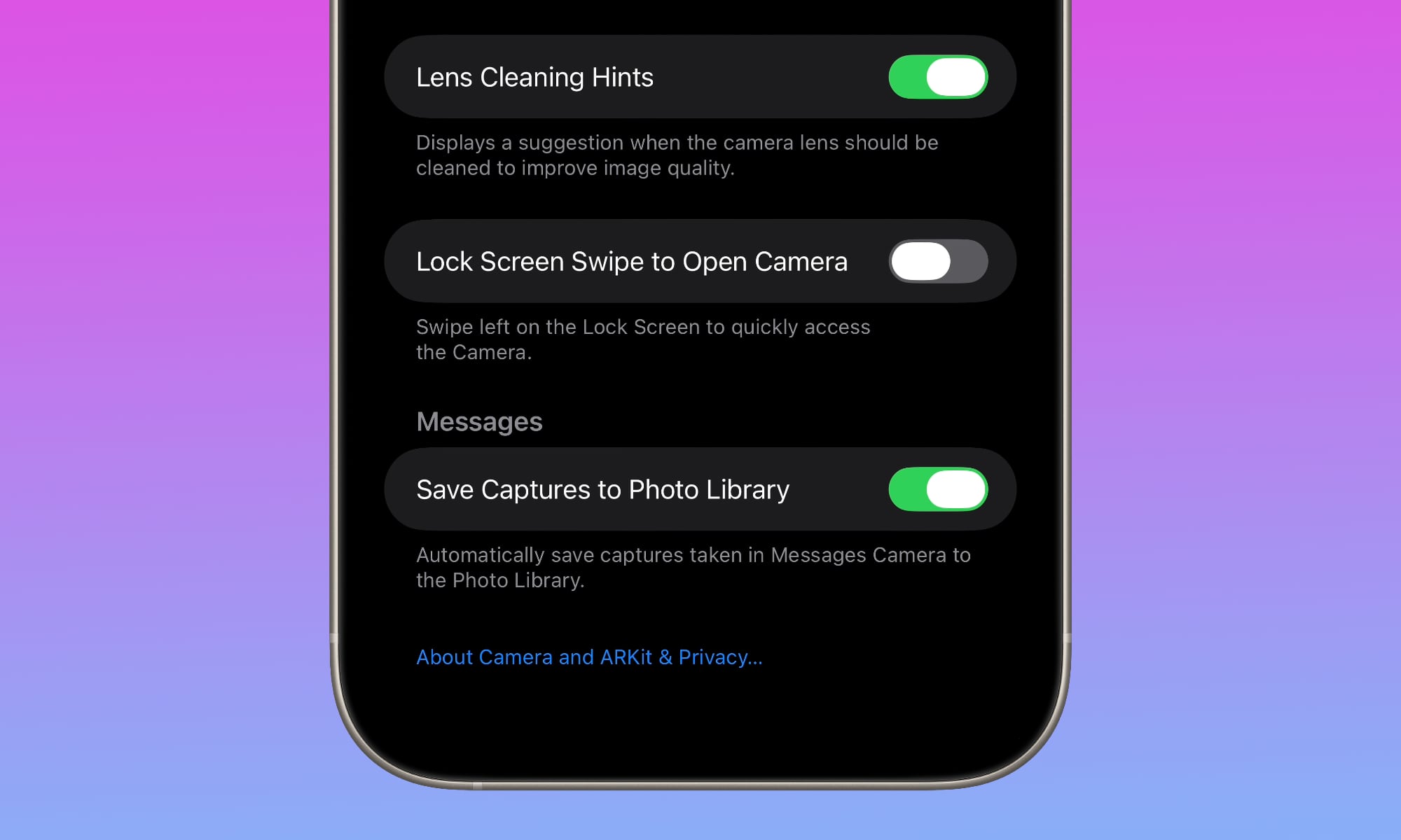 iOS 26.1 beta 4 disable lock screen swipe to open camera