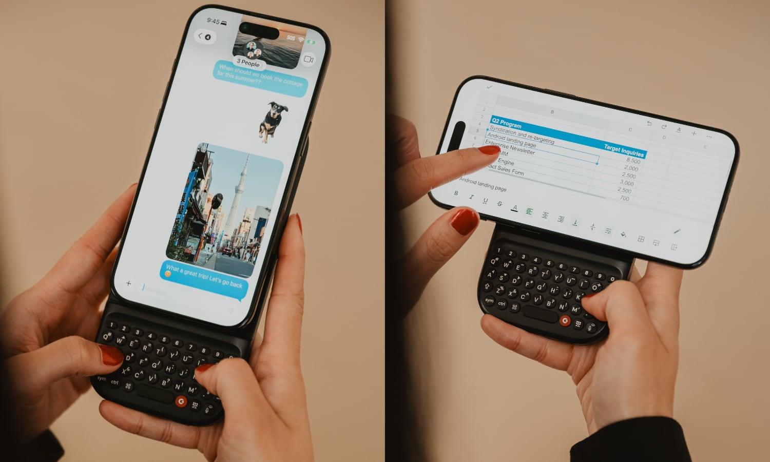 Clicks Power Keyboard portrait and landscape