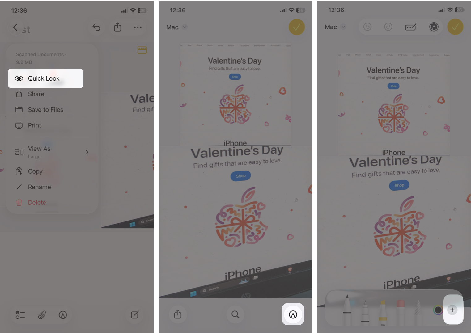 Adding a Signature to a Scanned Document via Markup.
