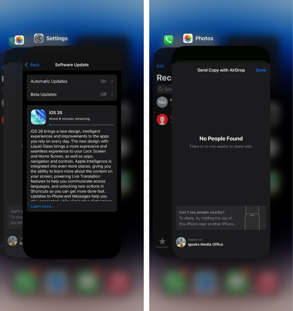 Force Quit the Settings App
